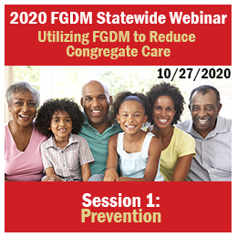 Select to open 2020 FGDM Statewide Webinar: Utilizing FGDM to reduce congregate care: Session 1: Prevention